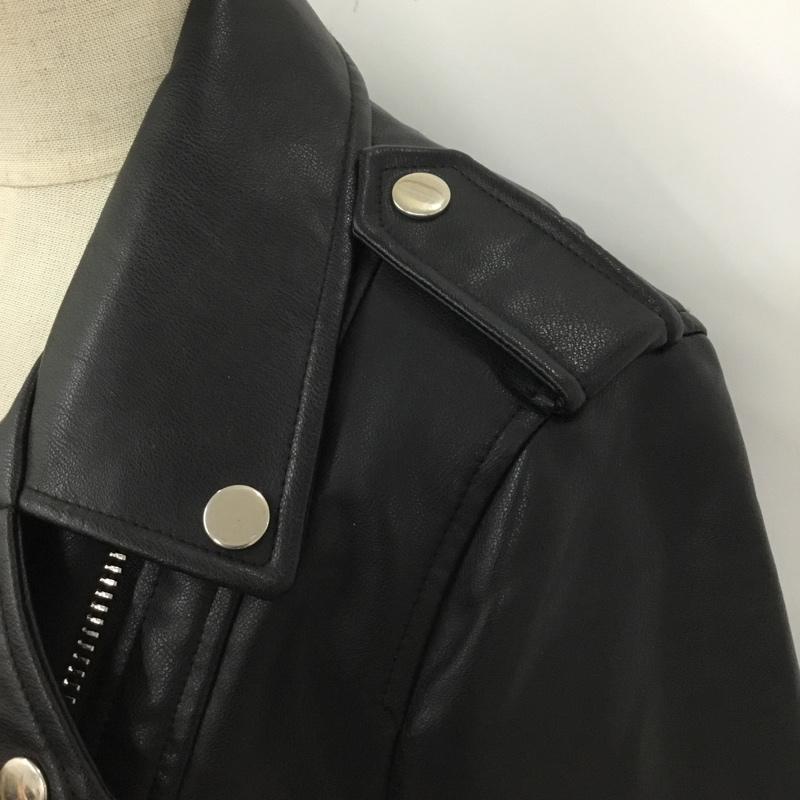 ザラ ZARA ジャケット、上着 ジャンパー、ブルゾン ライダースジャケット ジップアップジャケット アウター カラージャケット S 無地 黒 / ブラック / レディース USED 古着 中古 10110107