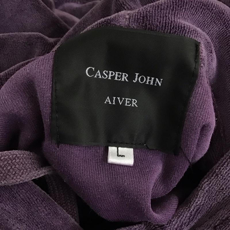 キャスパージョンアイバー CASPER JOHN AIVER パーカー 長袖 長袖パーカー フード付きパーカー 無地スウェット トレーナー L 無地 紫 / パープル / メンズ USED 古着 中古 10107697