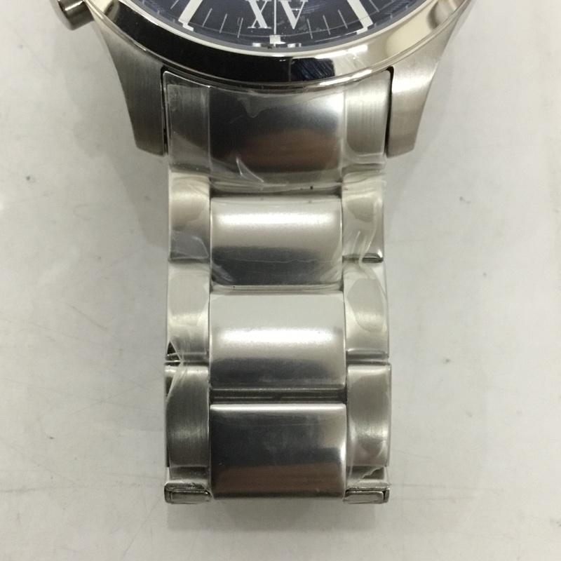 アルマーニエクスチェンジ A/X ARMANIEXCHANGE 腕時計 アナログ(クォーツ式) AX2155 ロゴ、文字 銀 / シルバー / X 紺 / ネイビー / メンズ USED 古着 中古 10129445