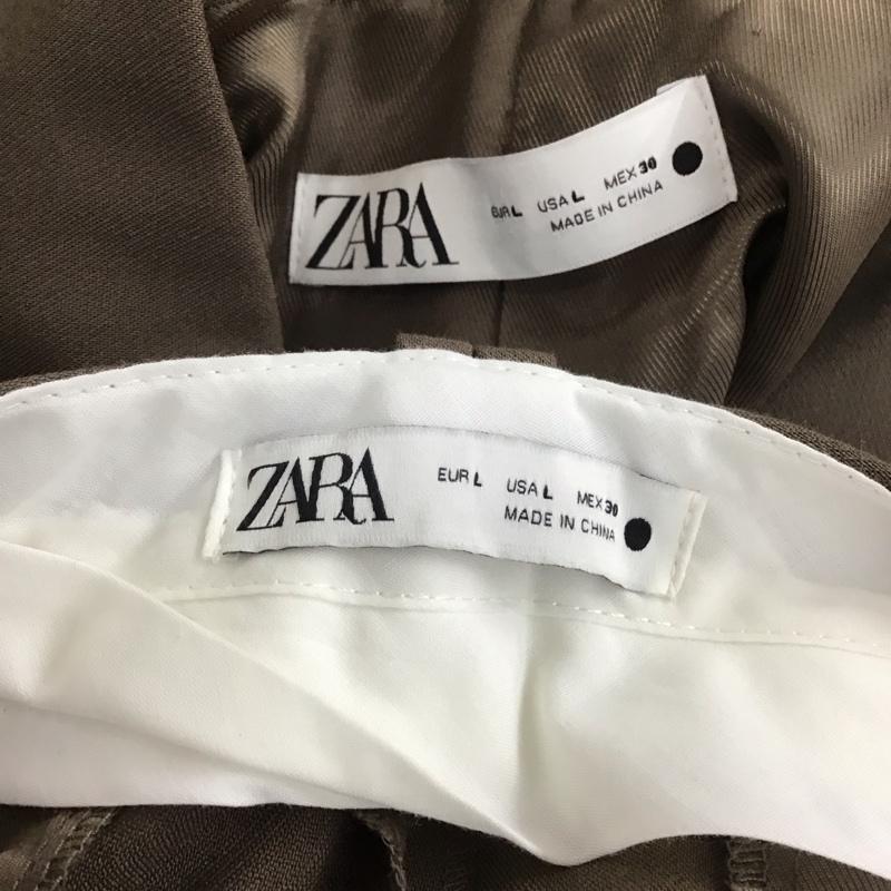 ザラ ZARA セットアップ セットアップ 2761 248 737 オーバーサイズ テーラードジャケット センタープレス パンツ L 無地 茶 / ブラウン / レディース USED 古着 中古 10109487