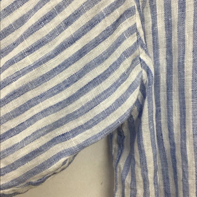 ニジュウサンク 23区 シャツ、ブラウス 長袖 38 ストライプ 白 / ホワイト / X 水色 / ライトブルー / レディース USED 古着 中古 10131753