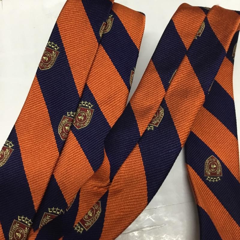ブルックスブラザーズ BROOKS BROTHERS ネクタイ ネクタイ シルク USA製 総柄 橙 / オレンジ / X 紺 / ネイビー / メンズ USED 古着 中古 10113612