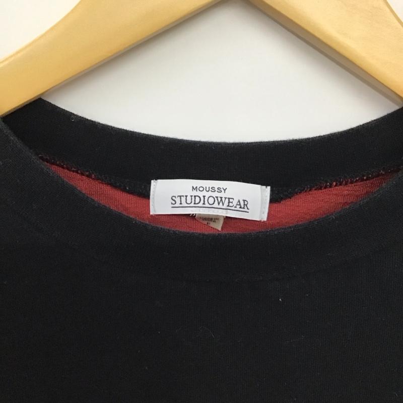 マウジー MOUSSY トレーナー 長袖 010CSB90-0490 STUDIOWEAR BONDING LONG SLEEVE FREE ロゴ、文字 黒 / ブラック / レディース USED 古着 中古 10138574
