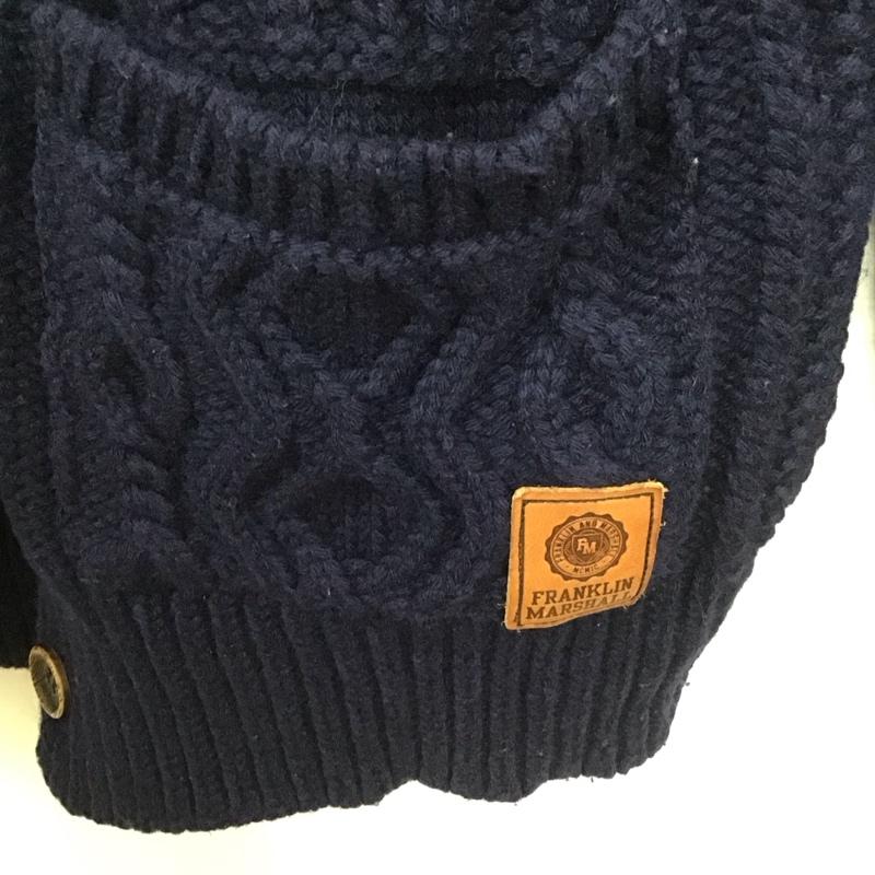 フランクリンマーシャル FRANKLIN&MARSHALL ニット、セーター 長袖 長袖ニット 長袖ニットカーディガン カラーニットカーディガン M 無地 紺 / ネイビー / メンズ USED 古着 中古 10131258