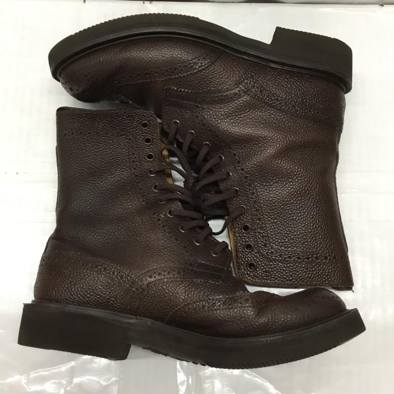 トリッカーズ Tricker s ブーツ ショートブーツ ウィングチップ SHIPS カントリーブーツ 箱有 無地 ダークブラウン / ダークブラウン / レディース USED 古着 中古 10120561