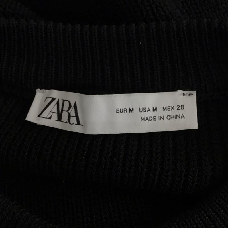 ザラ ZARA ニット、セーター 長袖 長袖ニットカットソー セーター クルーネック M 無地 黒 / ブラック / レディース USED 古着 中古 10118514
