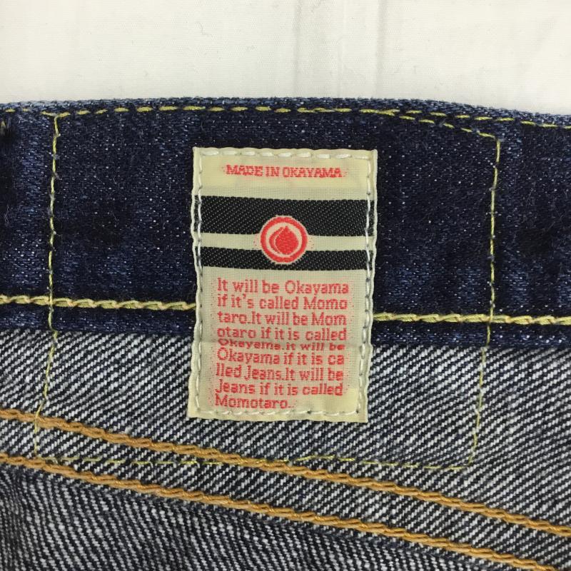桃太郎ジーンズ MOMOTARO JEANS パンツ デニム、ジーンズ 0705SP 出陣 LABEL タイト ストレート デニム パンツ 34インチ 無地 X ボーダー柄 インディゴ / インディゴ / メンズ USED 古着 中古 10128835