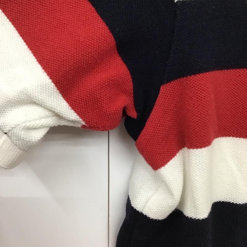 アベイシングエイプ A BATHING APE ポロシャツ 半袖 半袖ポロシャツ 半袖カットソー カラーシャツ S ボーダー柄 白 / ホワイト / X 赤 / レッド / X 紺 / ネイビー / メンズ USED 古着 中古 10131541