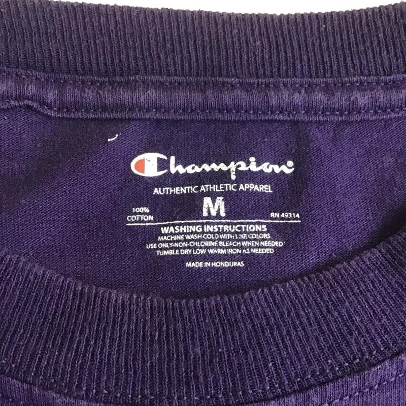 チャンピオン Champion Tシャツ 半袖 半袖カットソー プリントTシャツ クルーネックカットソー M プリント 紫 / パープル / メンズ USED 古着 中古 10107213