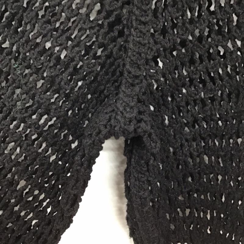 ザラ ZARA ニット、セーター 長袖 長袖ニットカットソー 編み上げ ショート丈 L 無地 黒 / ブラック / レディース USED 古着 中古 10128985