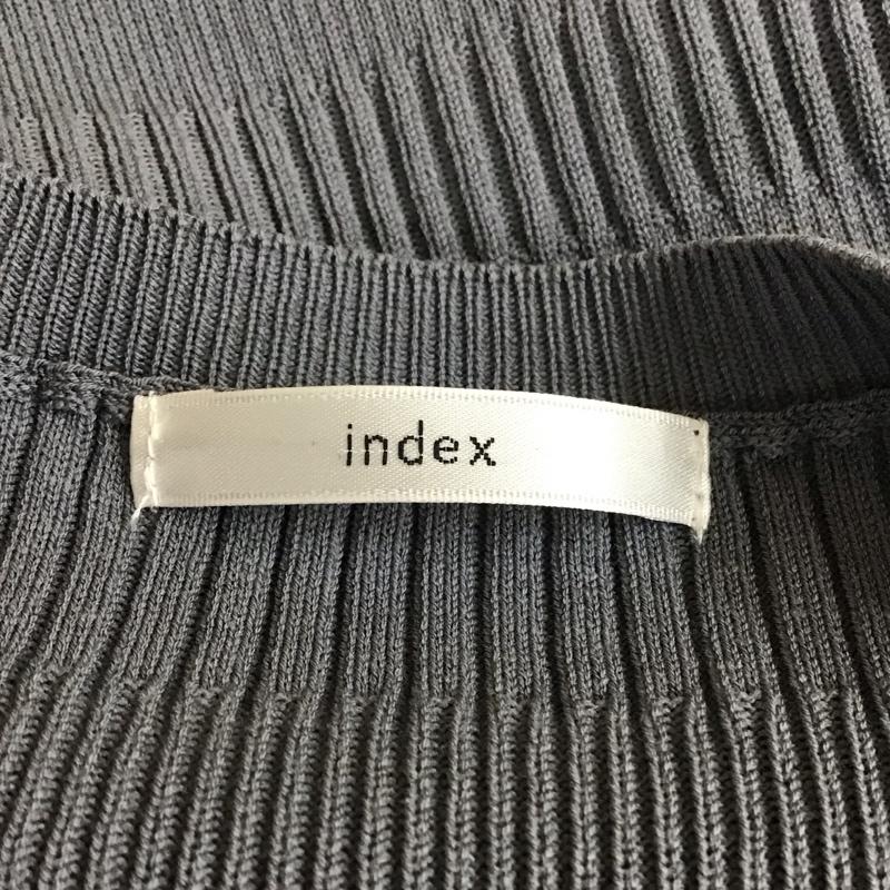 インデックス index カットソー 半袖 C58-16041 フリルスリーブニット M 青 / ブルー / レディース USED 古着 中古 10118826