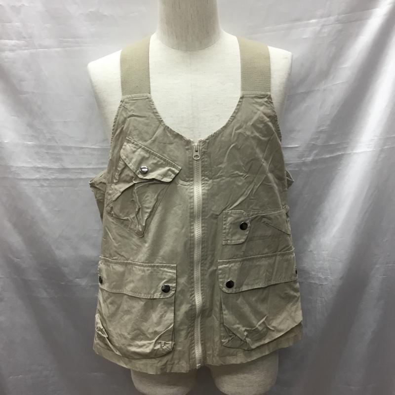 ニコアンド niko and... ベスト ベスト ジップアップベスト ノースリーブカットソー 4 無地 ベージュ / ベージュ / メンズ USED 古着 中古 10122394