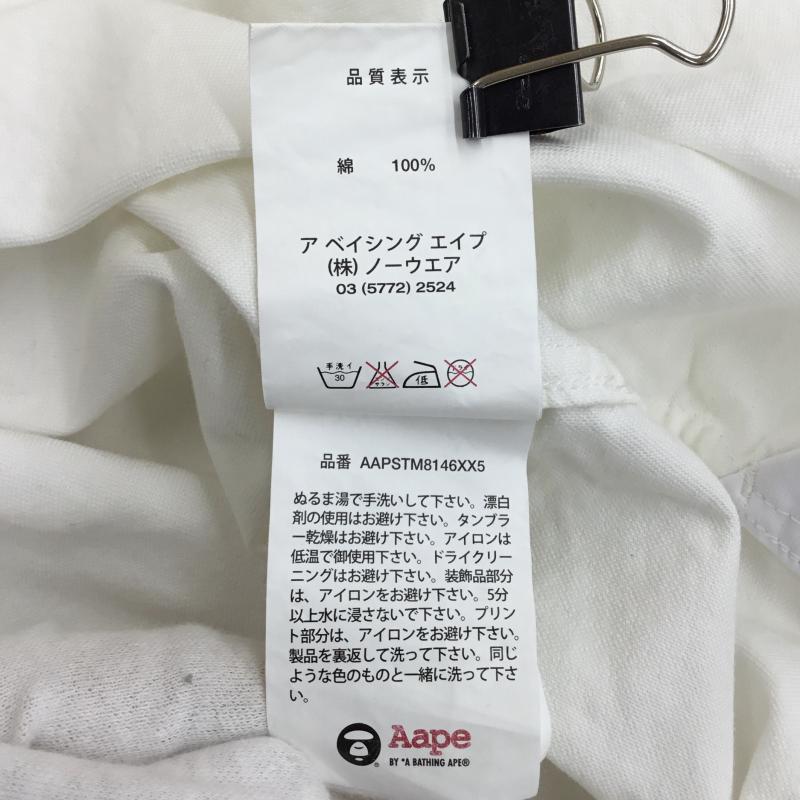 エーエイプバイアベイシングエイプ AAPE BY A BATHING APE シャツ、ブラウス 長袖 M ロゴ、文字 白 / ホワイト / メンズ USED 古着 中古 10135126