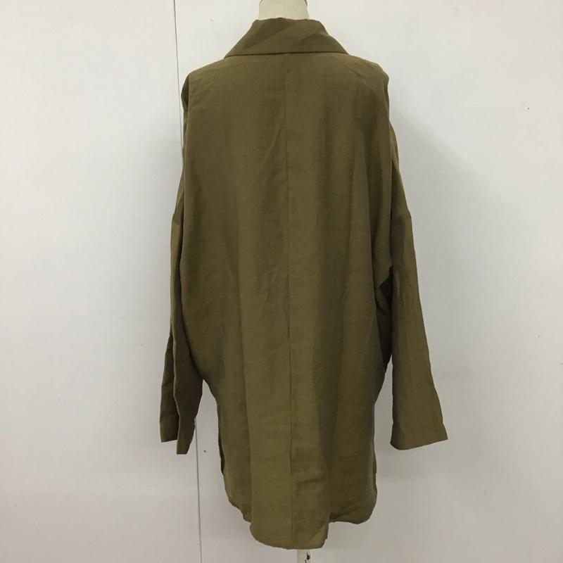 ザラ ZARA シャツ、ブラウス 長袖 XS 無地 カーキ / カーキ / レディース USED 古着 中古 10110495