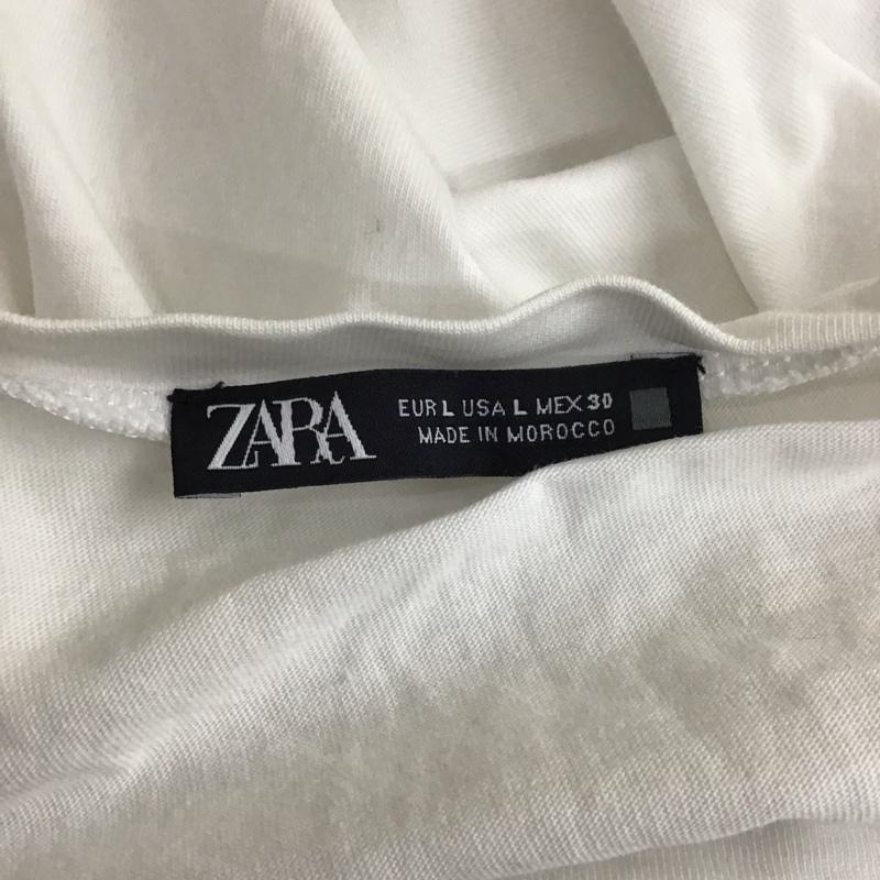 ザラ ZARA カットソー 半袖 5644 120 250 パフスリーブ L 無地 白 / ホワイト /  レディース USED 古着 中古 10114099