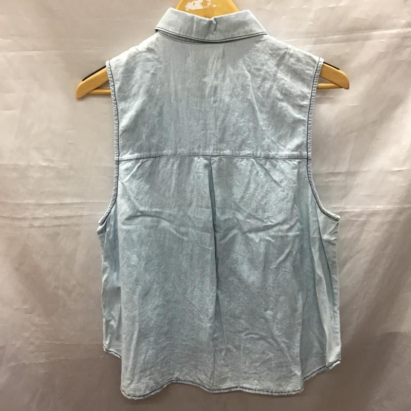 マウジー MOUSSY シャツ、ブラウス 半袖 0105SA30-6900 ノースリーブ デニム FREE 無地 水色 / ライトブルー / レディース USED 古着 中古 10118178