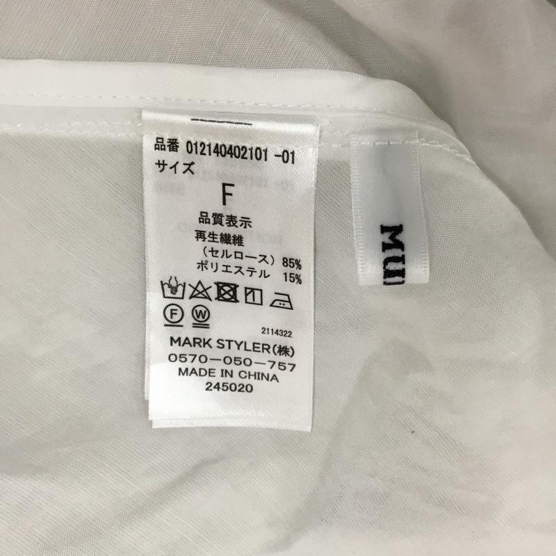 ムルーア MURUA カットソー 七分袖 012140402101-01 シアーカシュクールシャツ FREE 無地 白 / ホワイト /  レディース USED 古着 中古 10107303