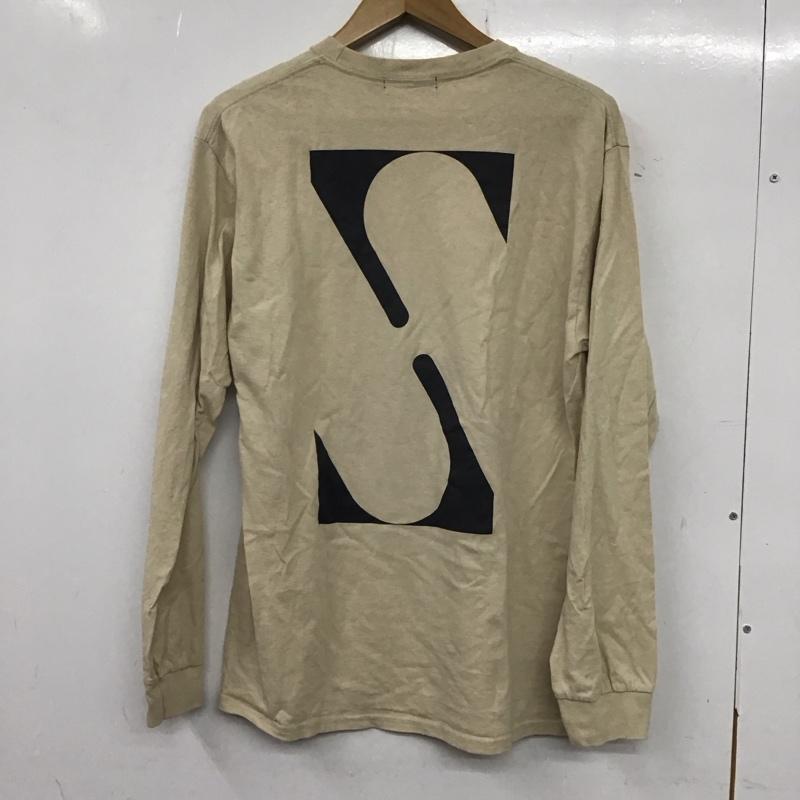 サイラス SILAS Tシャツ 長袖 10194108 LS TEE TAGLINE M 無地 X ロゴ、文字 ベージュ / ベージュ / メンズ USED 古着 中古 10136889