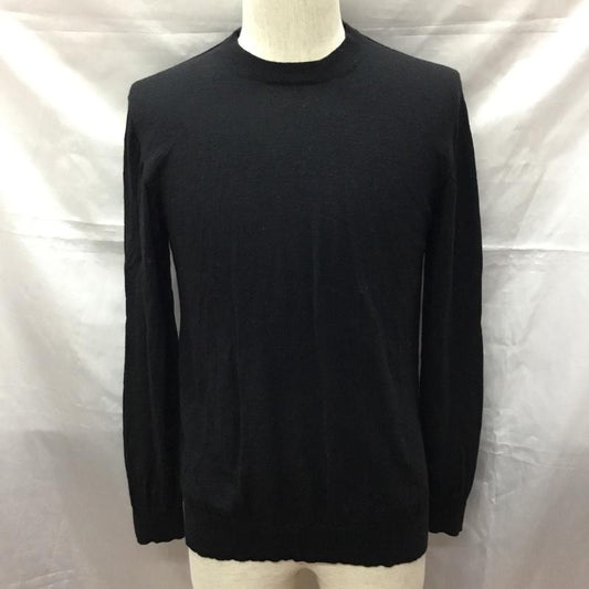 コムサコミューン COMME CA COMMUNE ニット、セーター 長袖 長袖ニットカットソー ニット セーター クルーネックニット M 無地 黒 / ブラック /  メンズ USED 古着 中古 10113364