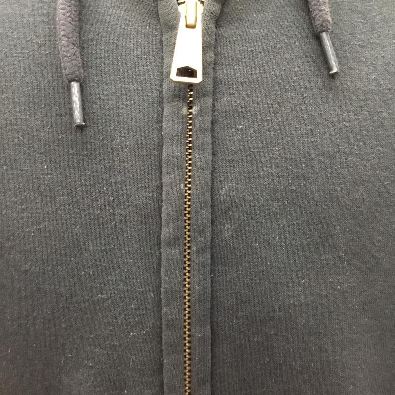カーハート Carhartt パーカー 長袖 長袖パーカー ジップアップパーカー プリントスウェット トレーナー M 無地 黒 / ブラック /  メンズ USED 古着 中古 10120312