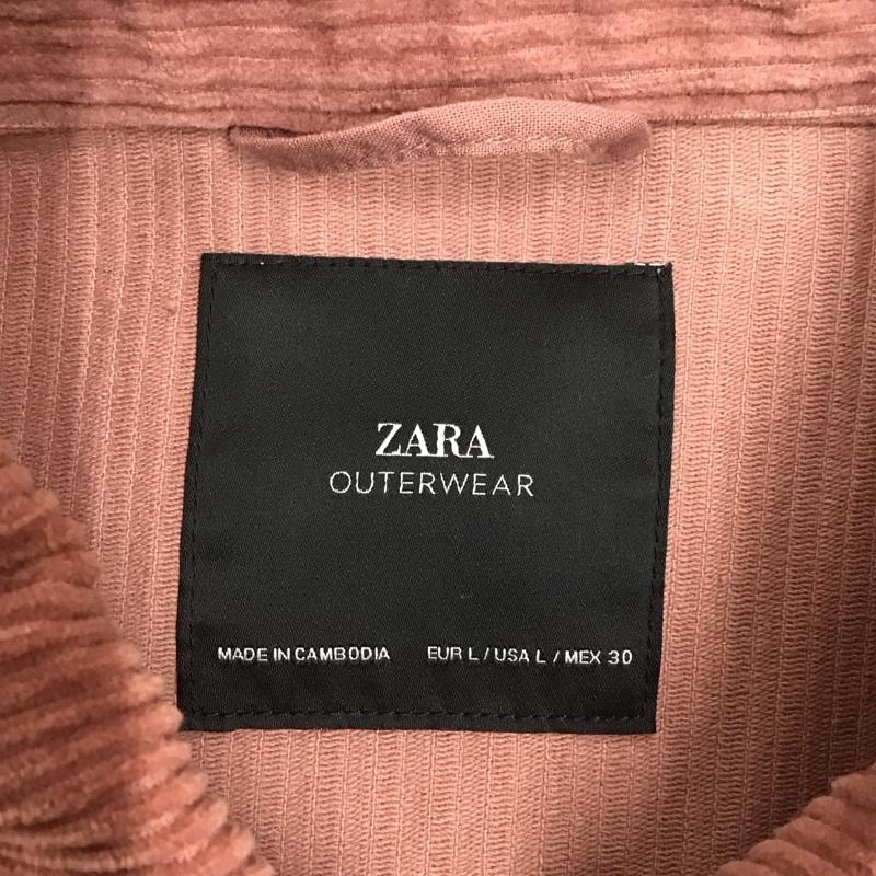 ザラ ZARA ジャケット、上着 ジャケット、ブレザー 8372 227 645 コーデュロイ シャツジャケット L 無地 桃 / ピンク / レディース USED 古着 中古 10118443