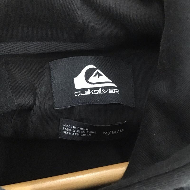 クイックシルバー Quiksilver パーカー 長袖 長袖パーカー プルオーバーパーカー スウェット M ロゴ、文字 黒 / ブラック / メンズ USED 古着 中古 10133126