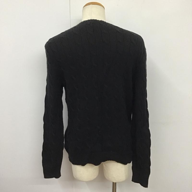 ポロラルフローレン POLO RALPH LAUREN ニット、セーター 長袖 長袖ニットカットソー ニット セーター クルーネックニット M ロゴ、文字 黒 / ブラック / メンズ USED 古着 中古 10123827