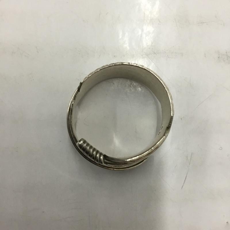古着 USED アクセサリー 指輪 ナバホ族 Chris Charley フェザーリング CC インディアンジュエリー 18号 銀 / シルバー / メンズ USED 古着 中古 10113771