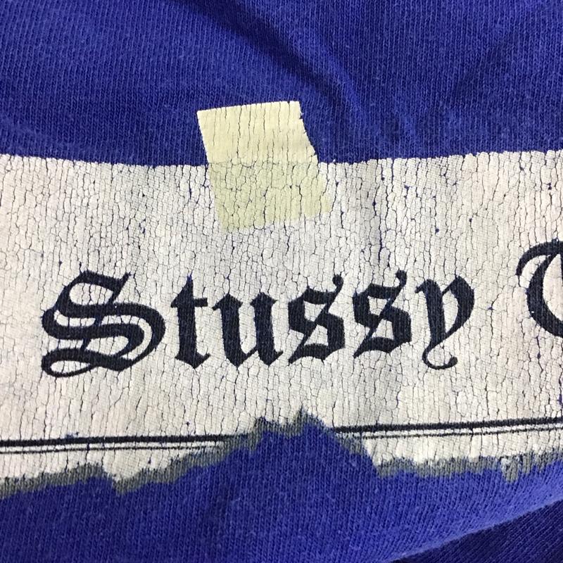 ステューシー STUSSY Tシャツ 半袖 半袖カットソー プリントTシャツ クルーネックカットソー 00s 紺タグ M ロゴ、文字 青 / ブルー /  メンズ USED 古着 中古 10112091