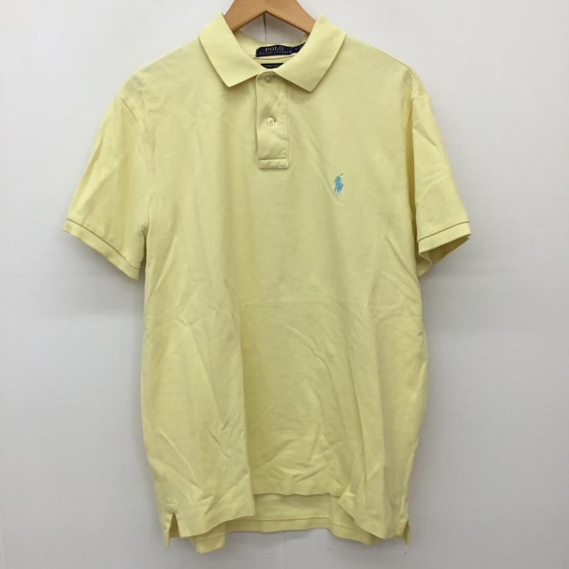 ポロラルフローレン POLO RALPH LAUREN カットソー 半袖 ポロシャツ L ロゴ、文字 黄 / イエロー / メンズ USED 古着 中古 10136803
