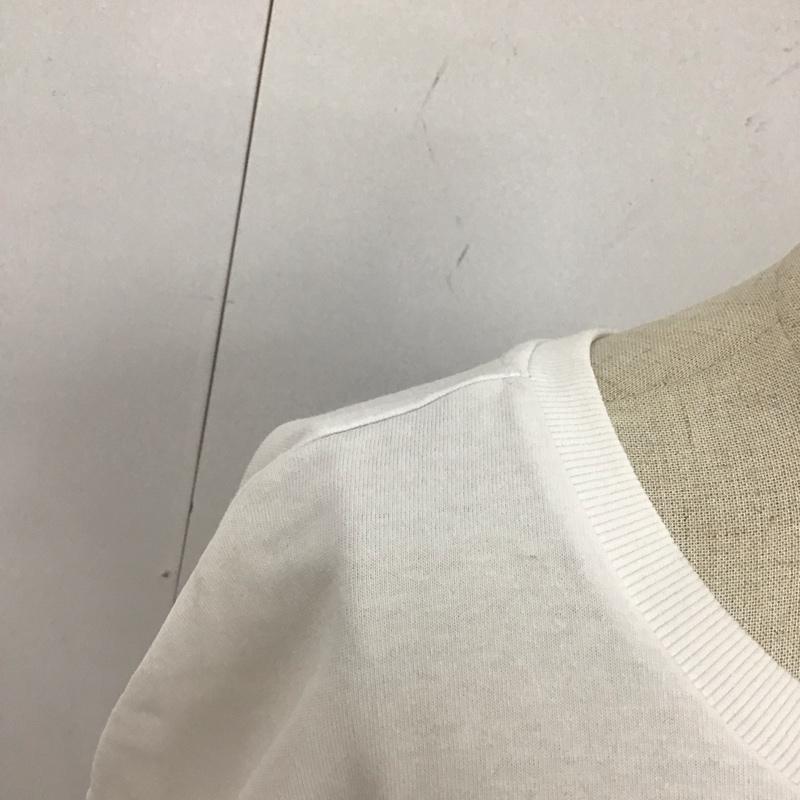 ザラ ZARA カットソー 半袖 クルーネック サイドスリット L 無地 白 / ホワイト /  レディース USED 古着 中古 10112052