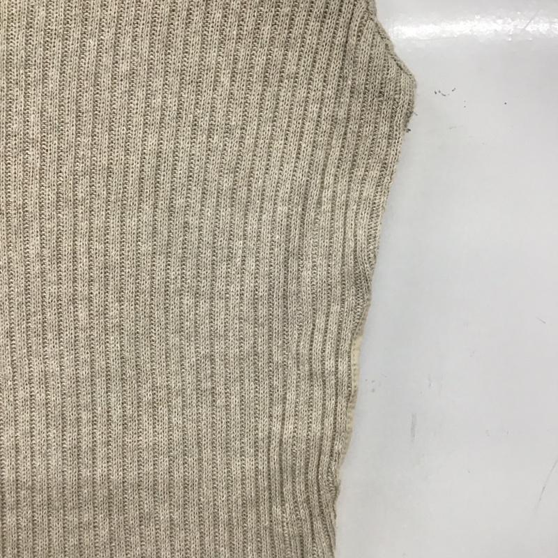 ザラ ZARA カットソー 半袖 ノースリーブカットソー プルオーバー リブ S 無地 ベージュ / ベージュ / レディース USED 古着 中古 10136098