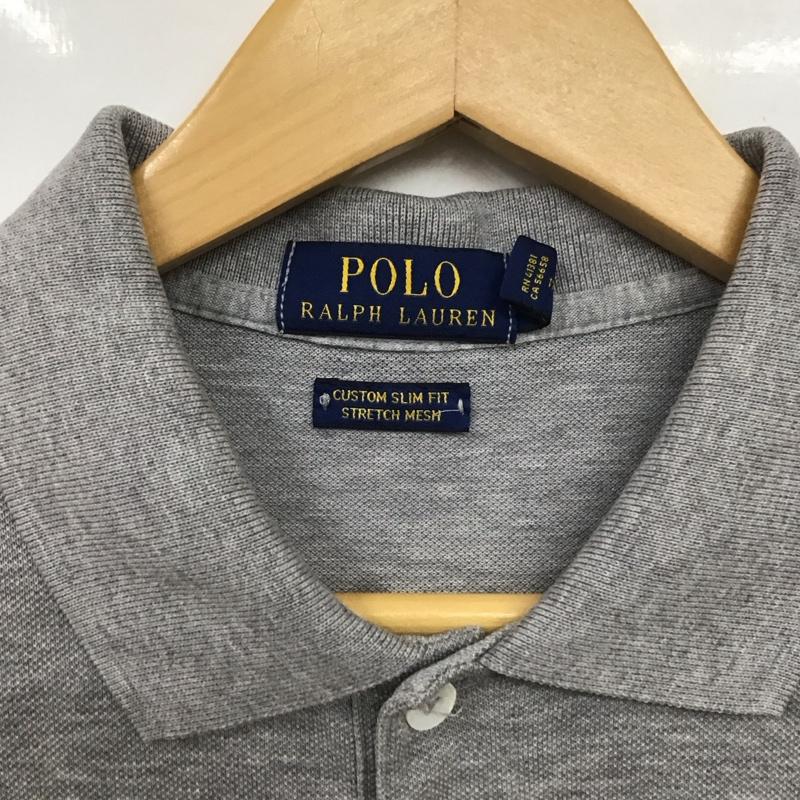 ポロラルフローレン POLO RALPH LAUREN ポロシャツ 半袖 半袖ポロシャツ 半袖カットソー カラーシャツ M ロゴ、文字 灰 / グレー / メンズ USED 古着 中古 10131487