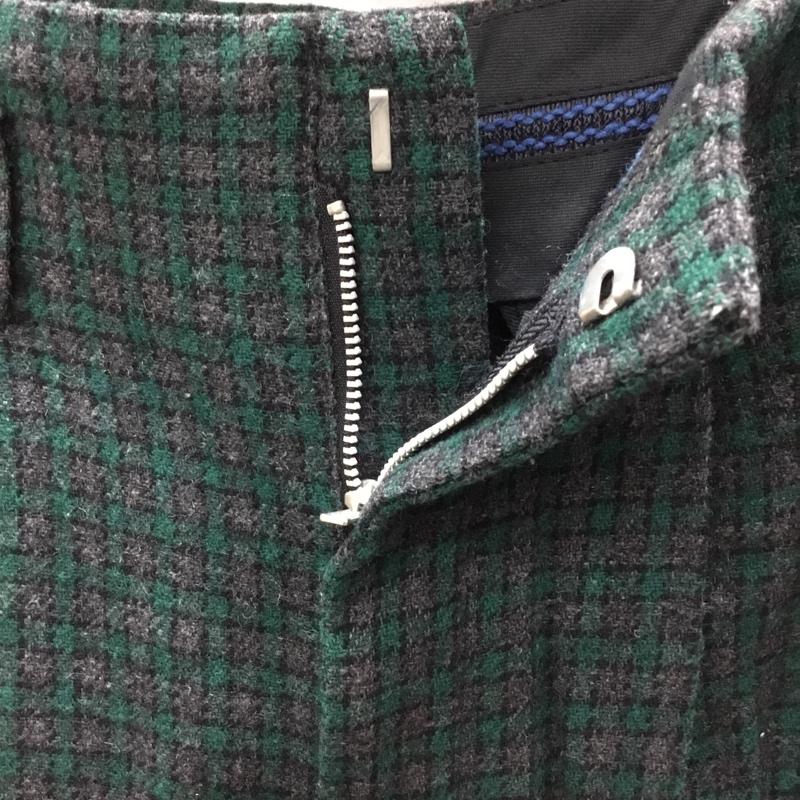 古着 USED ボトムス ボトムス タックパンツ S チェック 灰 / グレー / X 緑 / グリーン / メンズ USED 古着 中古 10118851