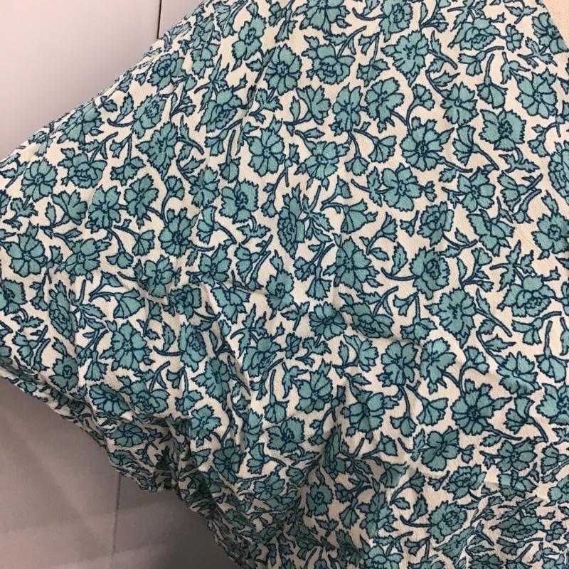 ザラ ZARA ワンピース ロングスカート ノースリーブワンピース ロングワンピース 前開シャツワンピース S 総柄 白 / ホワイト / X 青 / ブルー / レディース USED 古着 中古 10105924