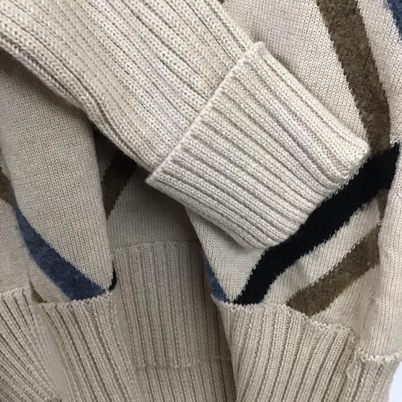 アクアスキュータム Aquascutum ニット、セーター 長袖 長袖ニットカットソー Vネック セーター XL プリント マルチカラー / マルチカラー / メンズ USED 古着 中古 10131449