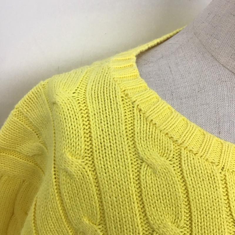 ポロラルフローレン POLO RALPH LAUREN ニット、セーター 長袖 M 無地 黄 / イエロー / レディース USED 古着 中古 10125021