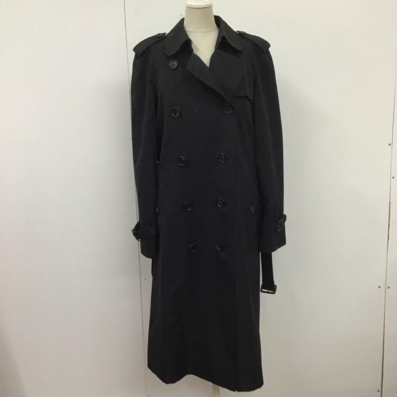 バーバリーロンドン Burberry London コート トレンチコート FR072-615-09 ライナー付き ノバチェック 40 無地 黒 / ブラック / レディース USED 古着 中古 10113020