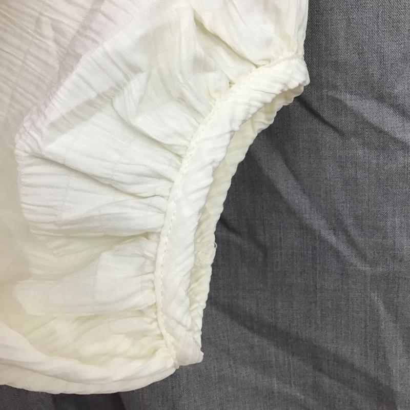 アズールバイマウジー AZUL BY MOUSSY カットソー 半袖 250HSF30-236D ビスチェレイヤードパフスリーブトップス M 無地 白 / ホワイト / X 灰 / グレー / レディース USED 古着 中古 10129237