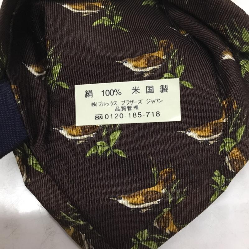 ブルックスブラザーズ BROOKS BROTHERS ネクタイ ネクタイ シルク USA製 鳥柄 総柄 茶 / ブラウン / メンズ USED 古着 中古 10113603