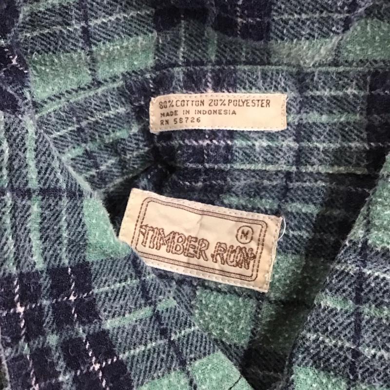 古着 USED シャツ、ブラウス 長袖 M チェック 緑 / グリーン / X 紺 / ネイビー / メンズ USED 古着 中古 10107045