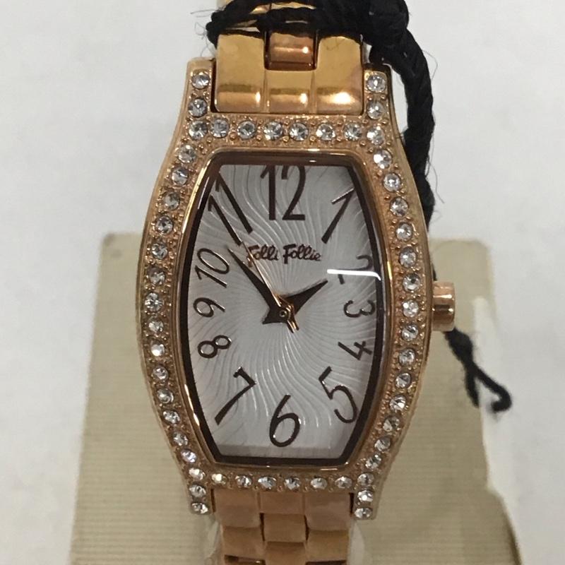 フォリフォリ Folli Follie 腕時計 アナログ(クォーツ式) WF8B026BP 箱有 ロゴ、文字 金 / ゴールド / レディース USED 古着 中古 10134484