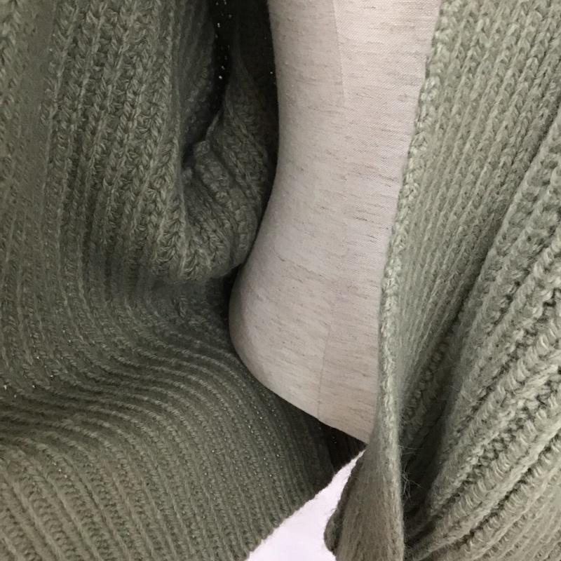 ザラ ZARA カーディガン 長袖 長袖カーディガン ニットカーデガン 前開き L 無地 カーキ / カーキ / レディース USED 古着 中古 10126912