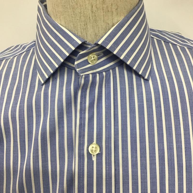 ポロバイラルフローレン Polo by RALPH LAUREN シャツ、ブラウス 長袖 長袖シャツ ストライプシャツ カラーシャツ 長袖カットソー ストライプ 白 / ホワイト / X 水色 / ライトブルー /  メンズ USED 古着 中古 10109564