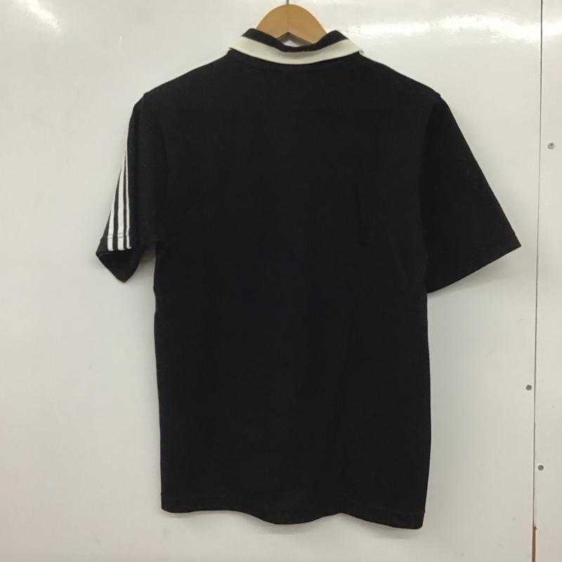 アディダス adidas ポロシャツ 半袖 半袖ポロシャツ カラーシャツ 半袖カットソー スポーツウェア M ロゴ、文字 黒 / ブラック / メンズ USED 古着 中古 10134970