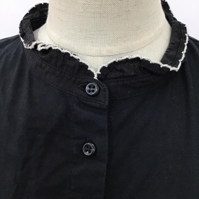 エヘカソポ ehka sopo シャツ、ブラウス 半袖 1710910 スタンドカラー ステッチ FREE 刺繍 黒 / ブラック / レディース USED 古着 中古 10122571