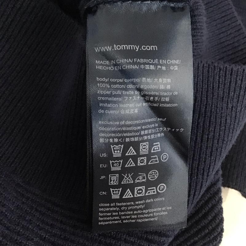トミーヒルフィガー TOMMY HILFIGER ジャケット、上着 ジャケット、ブレザー ジップアップニットジャケット ノーカラージャケット セーター 長袖ニットカットソー M ロゴ、文字 紺 / ネイビー /  メンズ USED 古着 中古 10109088