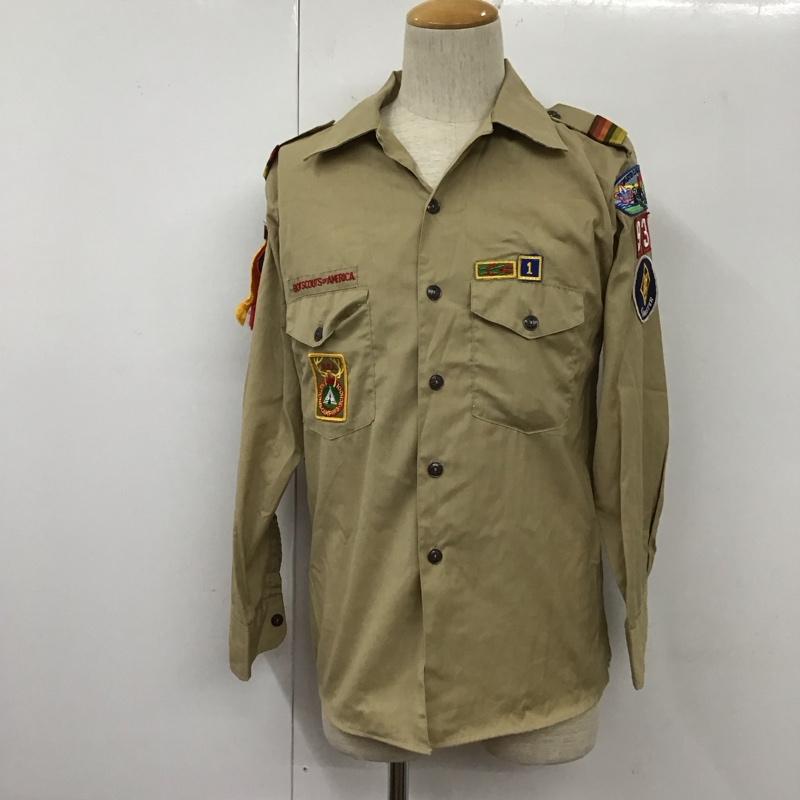 古着 USED シャツ、ブラウス 長袖 長袖シャツ カラーシャツ ポケットシャツ 長袖カットソー ボーイスカウトシャツ M ロゴ、文字 ベージュ / ベージュ /  メンズ USED 古着 中古 10109848