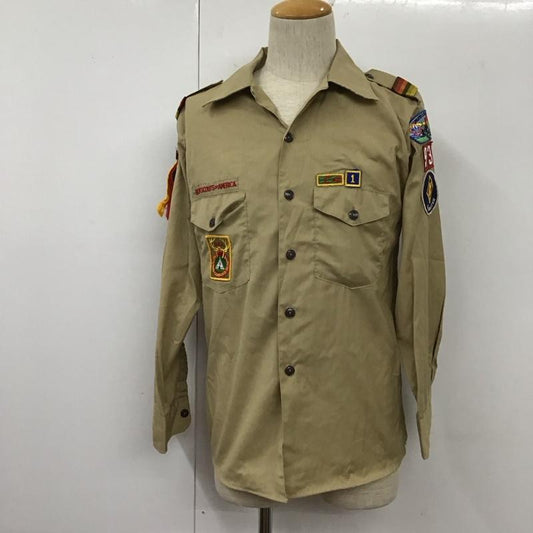 古着 USED シャツ、ブラウス 長袖 長袖シャツ カラーシャツ ポケットシャツ 長袖カットソー ボーイスカウトシャツ M ロゴ、文字 ベージュ / ベージュ /  メンズ USED 古着 中古 10109848