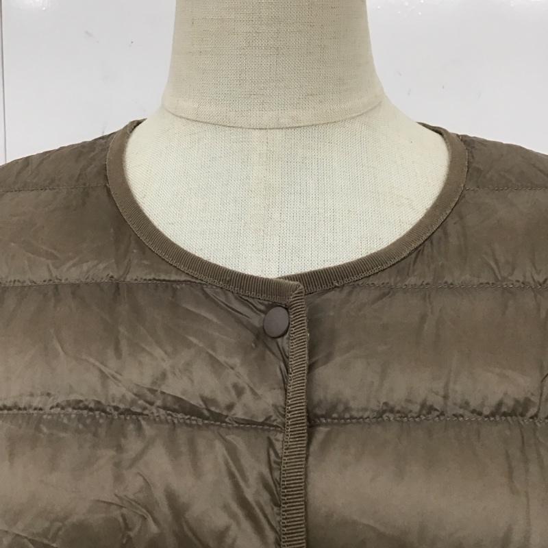 ユニクロ UNIQLO ジャケット、上着 ジャケット、ブレザー 211-400717 ノーカラーウルトラライトダウン ダウンジャケット XL 無地 茶 / ブラウン / レディース USED 古着 中古 10118006